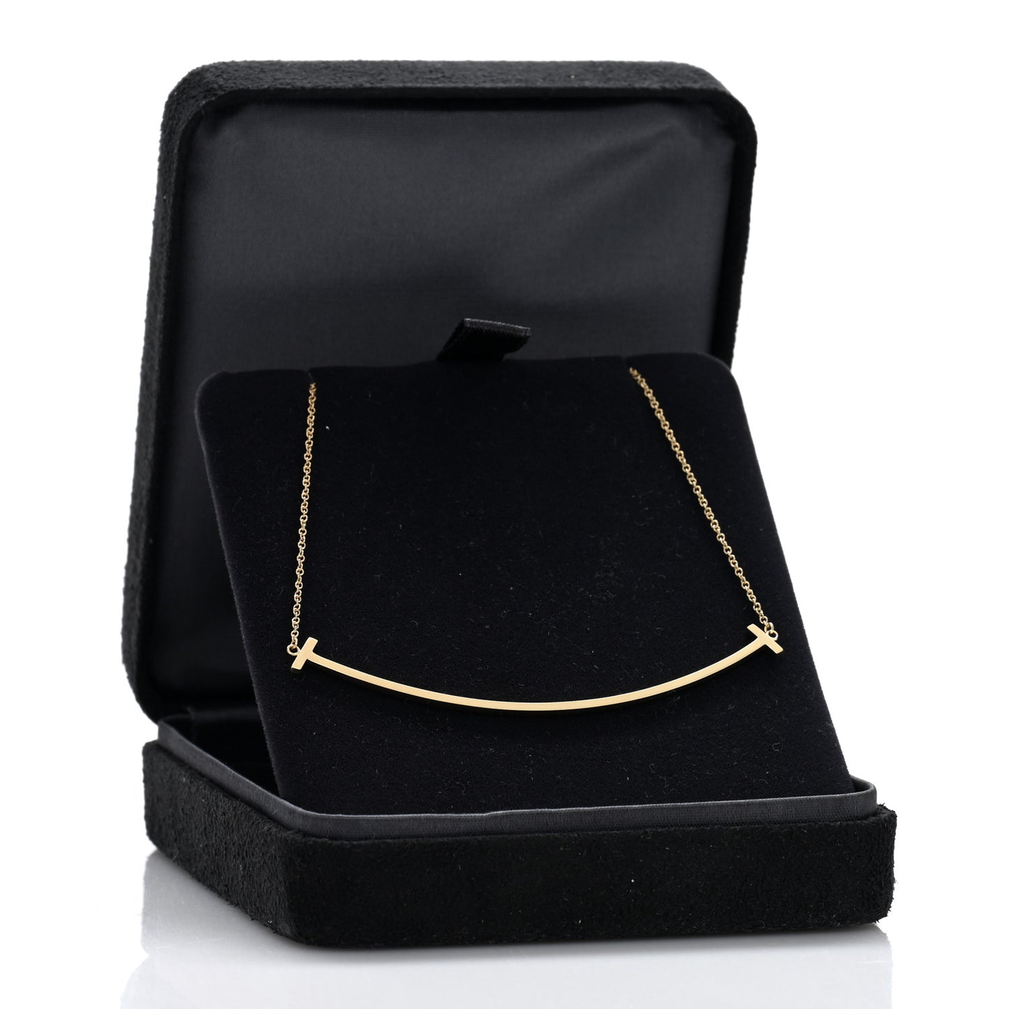 18K Yellow Gold Large T Smile Pendant Necklace
