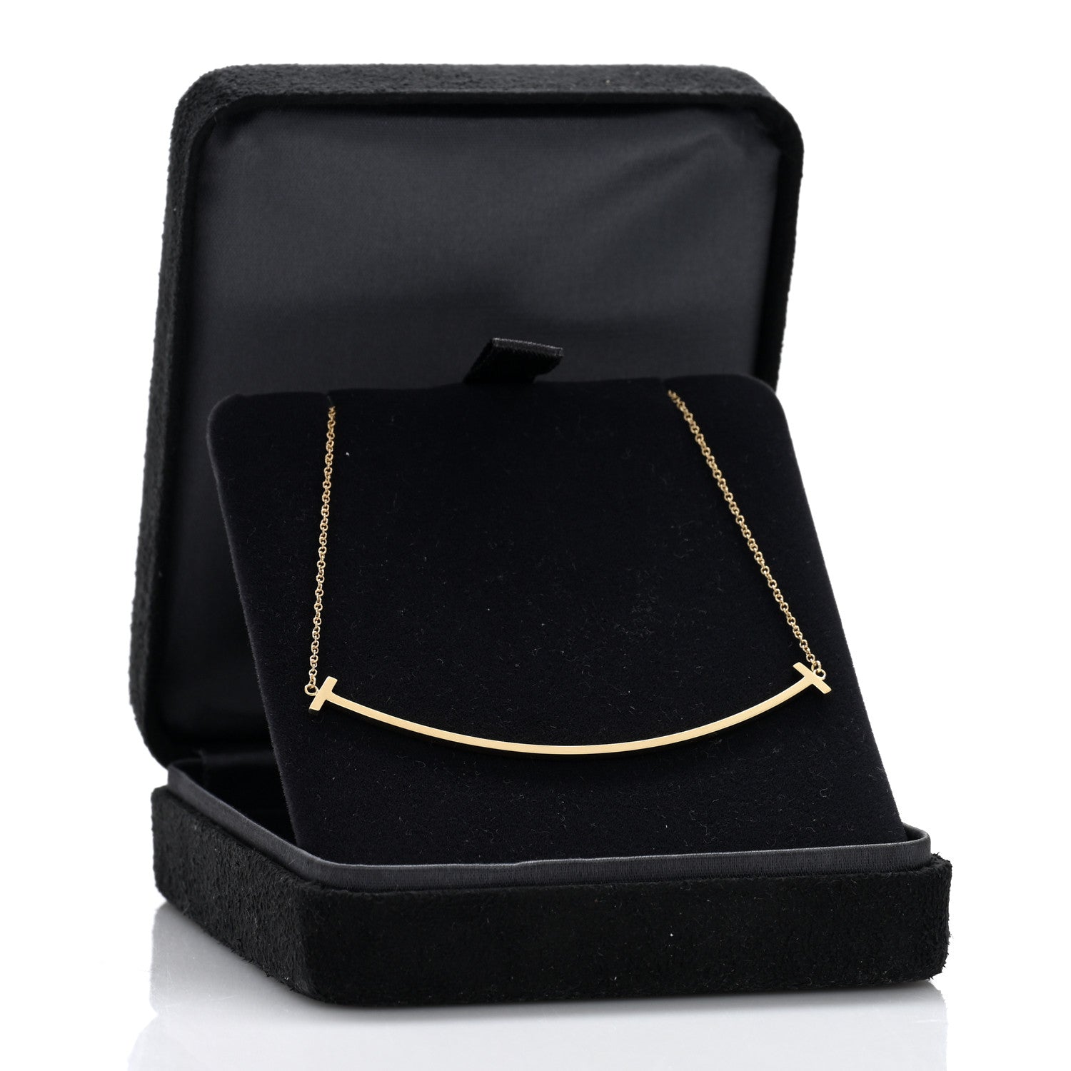 Tiffany 18K Yellow Gold Large T Smile Pendant Necklace 5 of 5