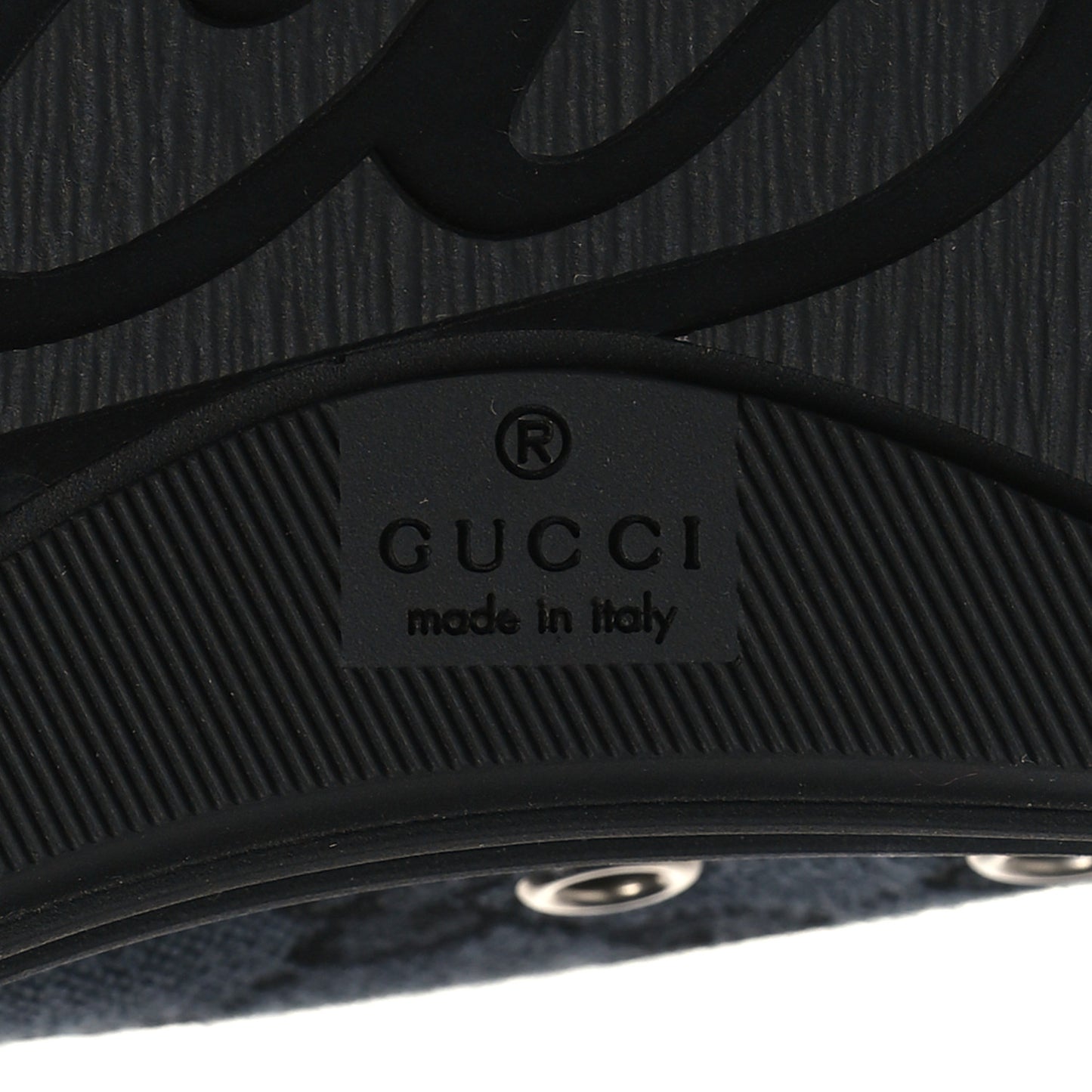 GG Monogram Calfskin Womens Low Top Sneakers 40.5 Piombo Black