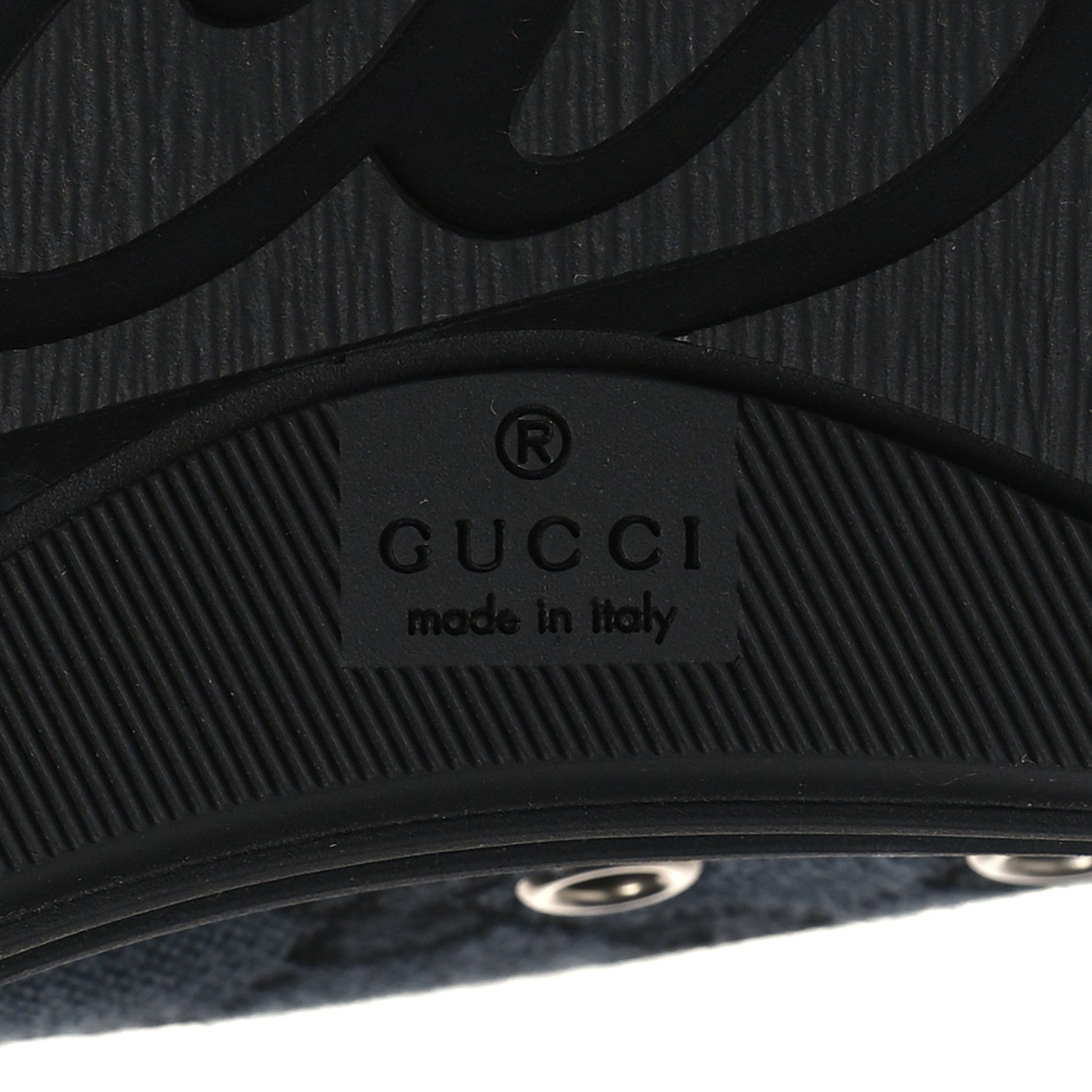 Gucci GG Monogram Calfskin Womens Low Top Sneakers 40.5 Piombo Black 6 of 9