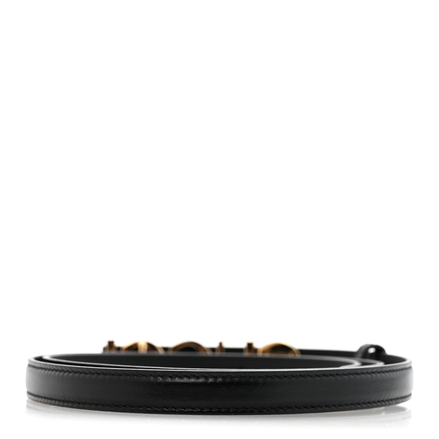 Plutone Calfskin Gucci Buckle 20mm Thin Belt 90 36 Black