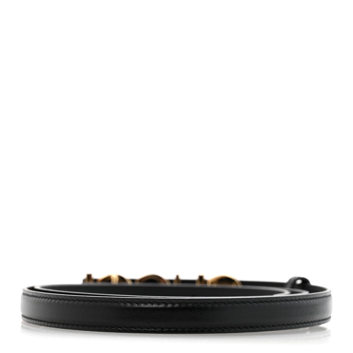 Gucci Plutone Calfskin Gucci Buckle 20mm Thin Belt 90 36 Black 2 of 5