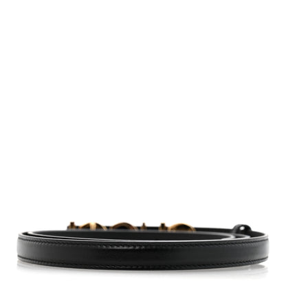 Gucci Plutone Calfskin Gucci Buckle 20mm Thin Belt 90 36 Black 2 of 5