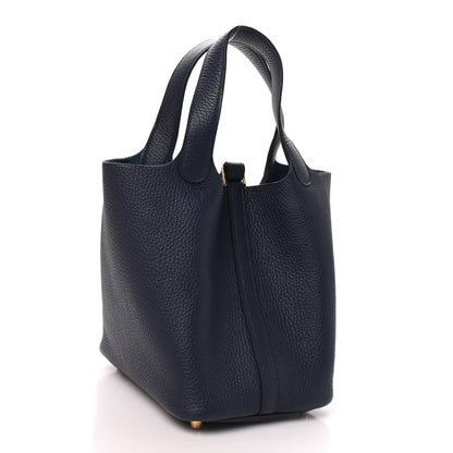 Hermes Taurillon Clemence Picotin Lock 18 PM Bleu Nuit 3 of 11