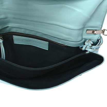 Balenciaga Chevre Silver Metallic Edge Hardware Envelope Clutch Bleu Maldives 5 of 8