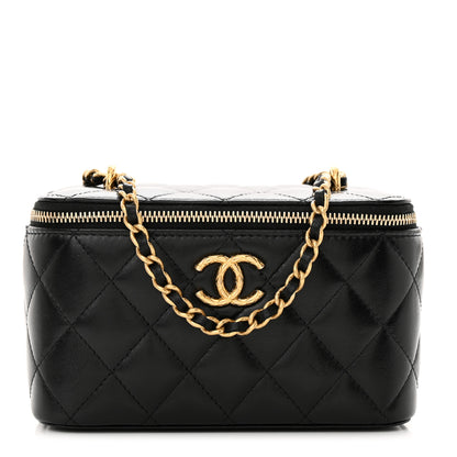Chanel Lambskin Quilted Small CC Dynasty Vanity Case With Chain Black 1 of 13