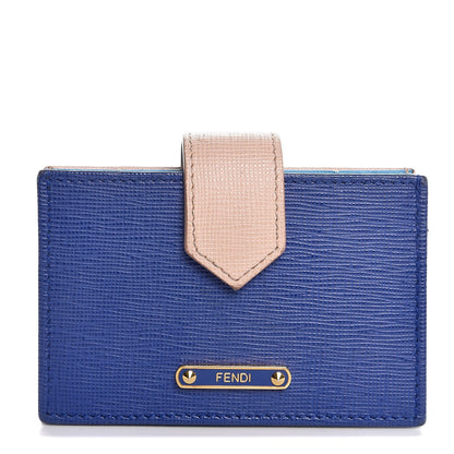 Fendi Vitello Elite Gusseted Card Holder Blue Neon Multicolor 1 of 11