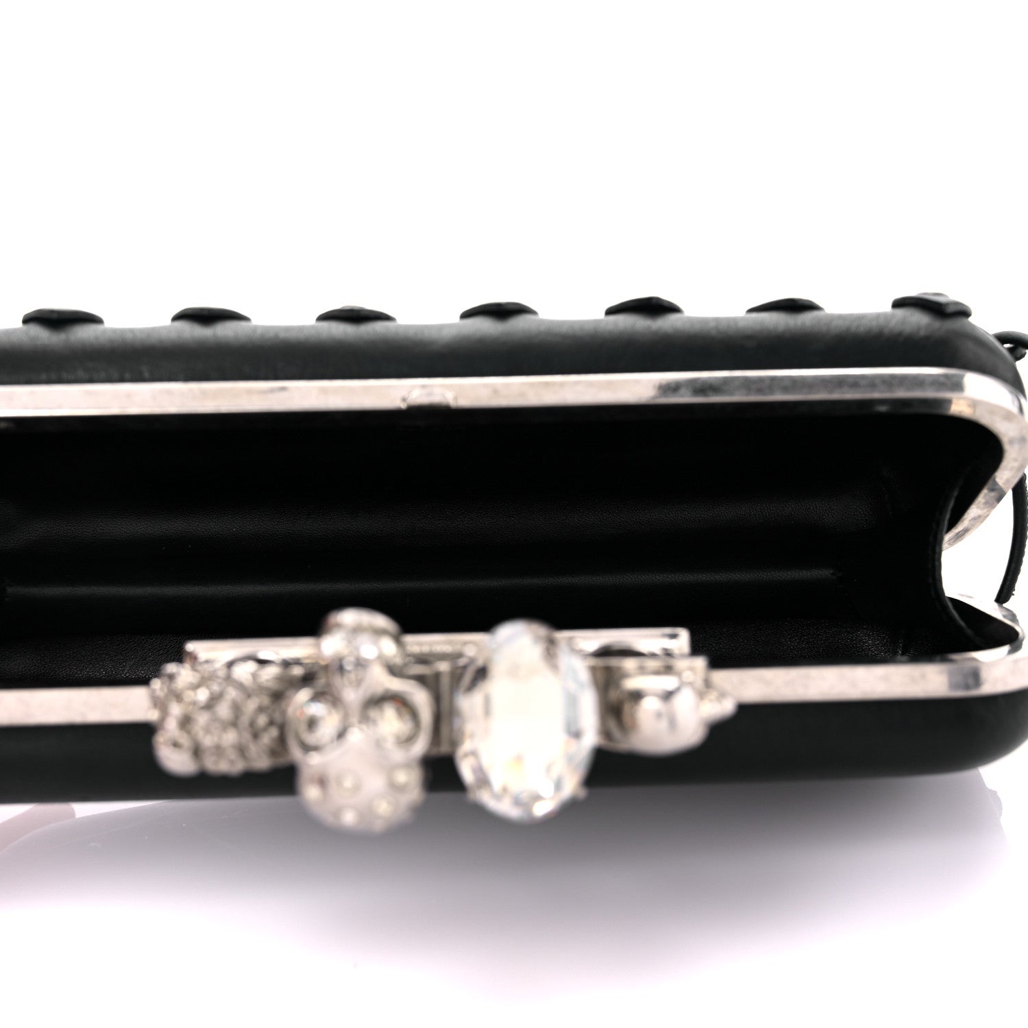 Alexander McQueen Lambskin Lace-Up Knucklebox Clutch Black 6 of 19
