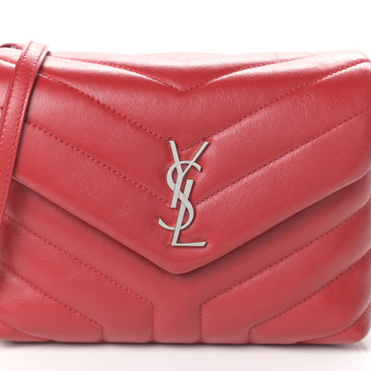 Saint Laurent Calfskin Y Quilted Monogram Toy Loulou Crossbody Bag Rouge Eros 8 of 10