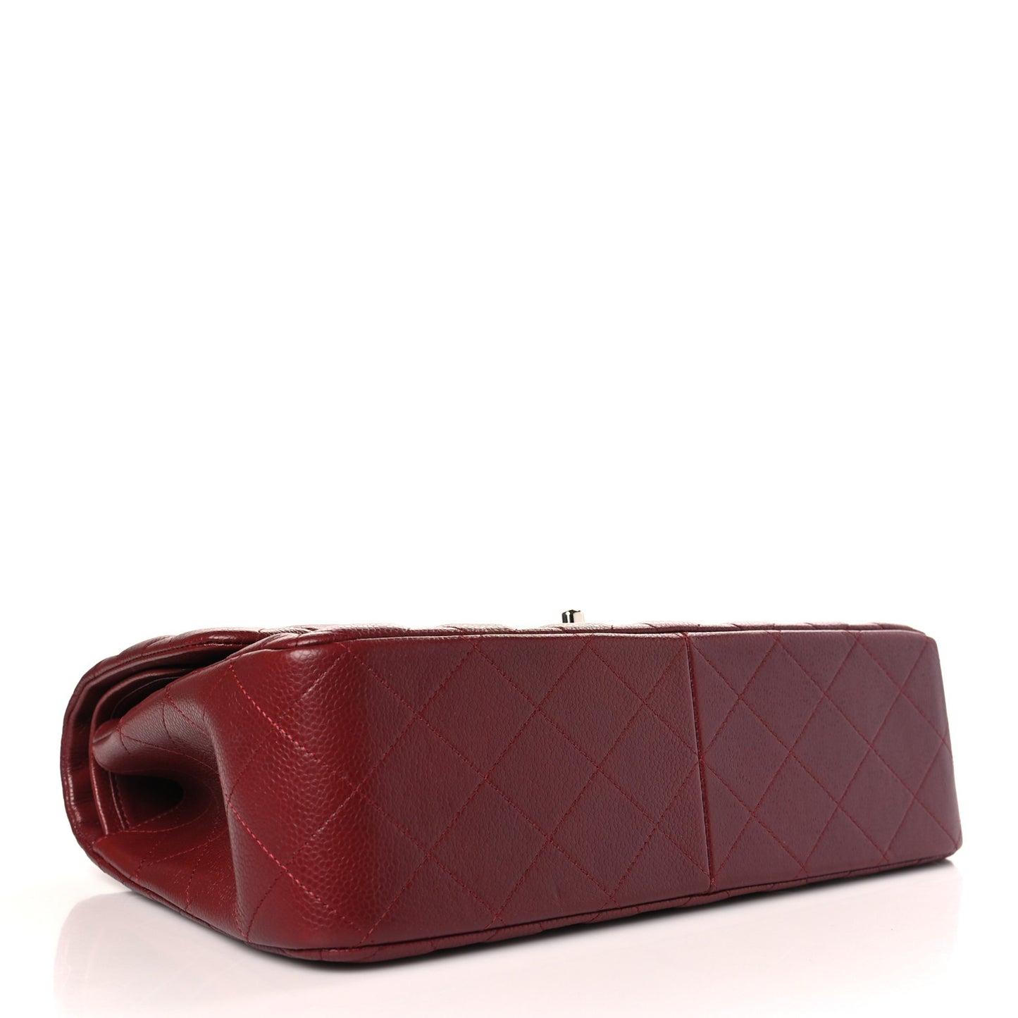 Caviar Quilted Jumbo Double Flap Burgundy