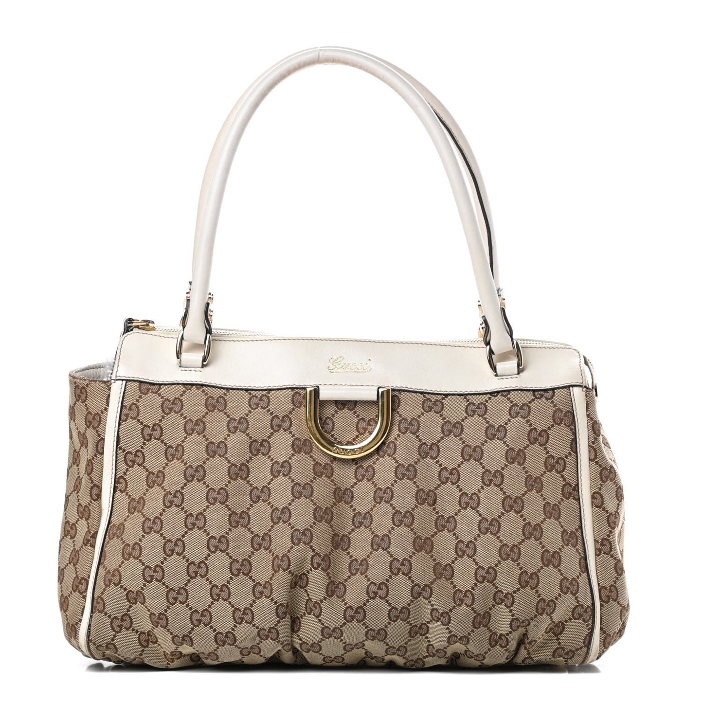 Monogram D Gold Ring Tote White