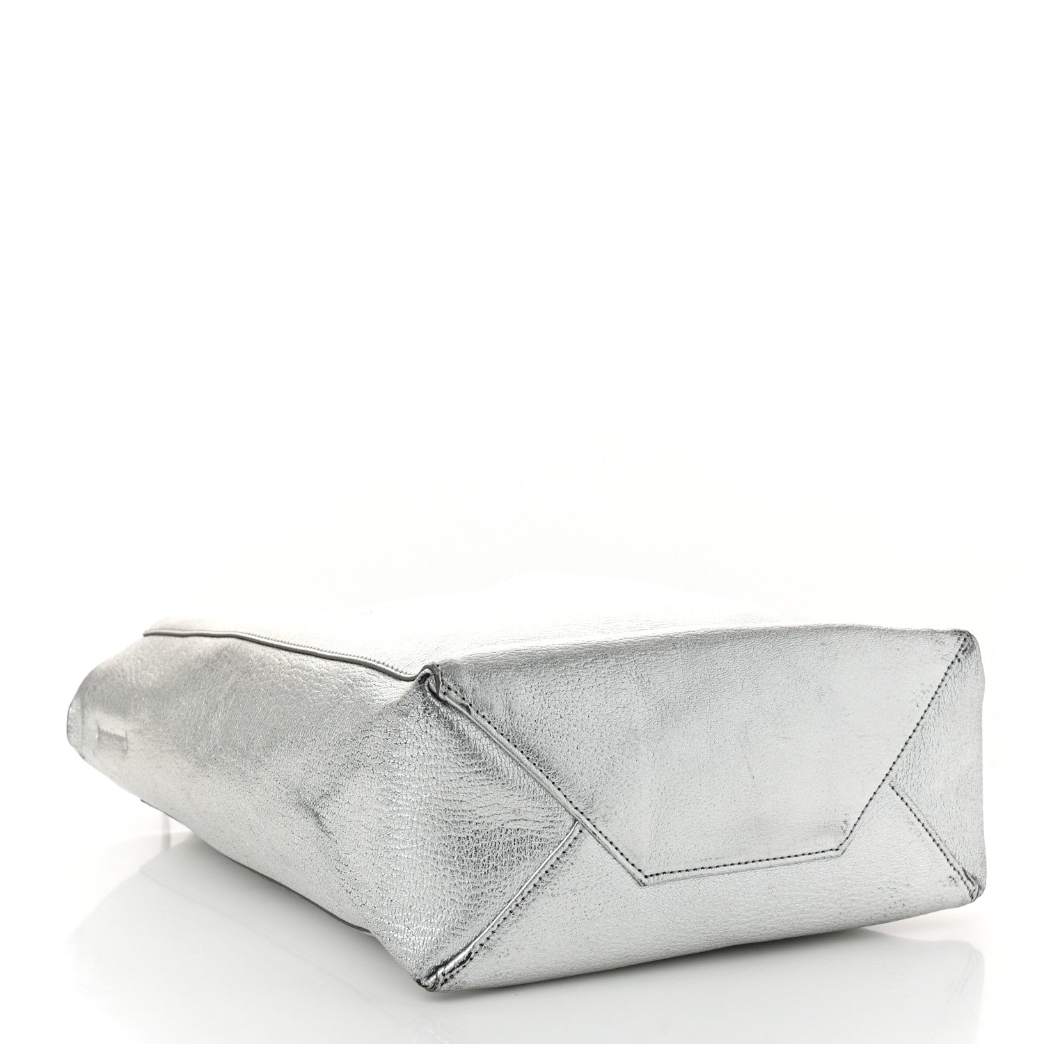 Celine Metallic Grained Calfskin Small Vertical Cabas Silver 4 of 11