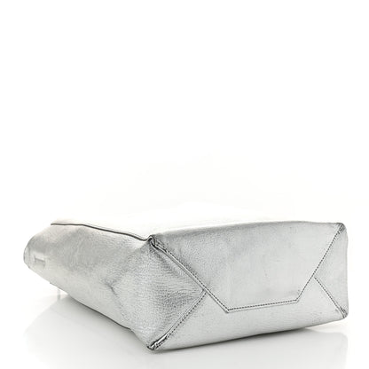 Celine Metallic Grained Calfskin Small Vertical Cabas Silver 4 of 11