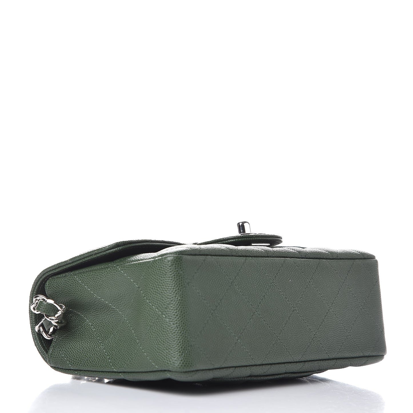 Caviar Quilted Mini Rectangular Flap Green