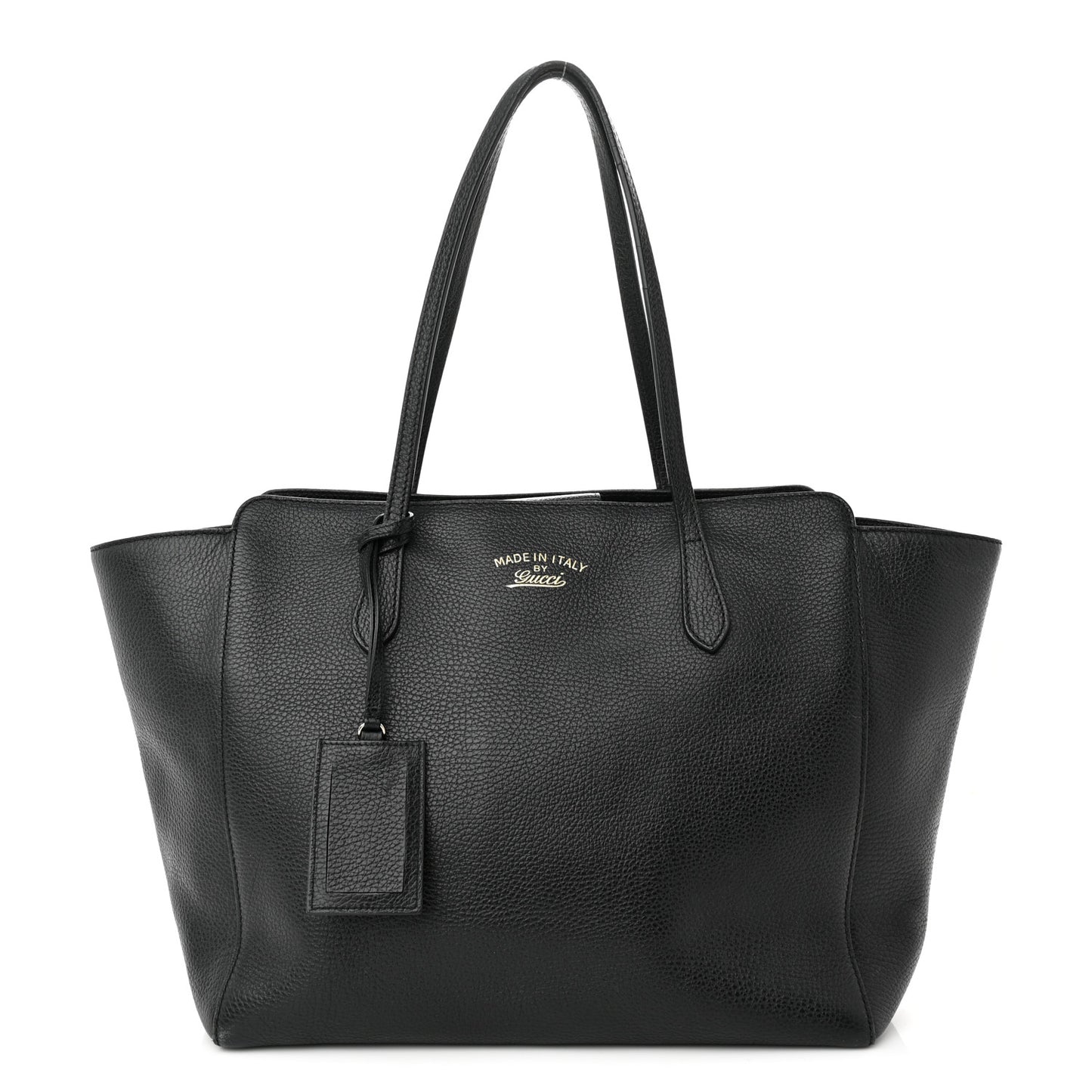 Pebbled Calfskin Medium Swing Tote Black