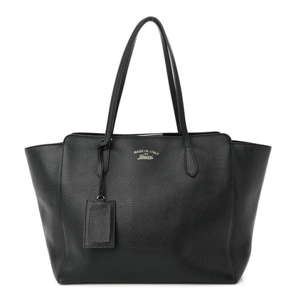 Gucci Pebbled Calfskin Medium Swing Tote Black 1 of 13