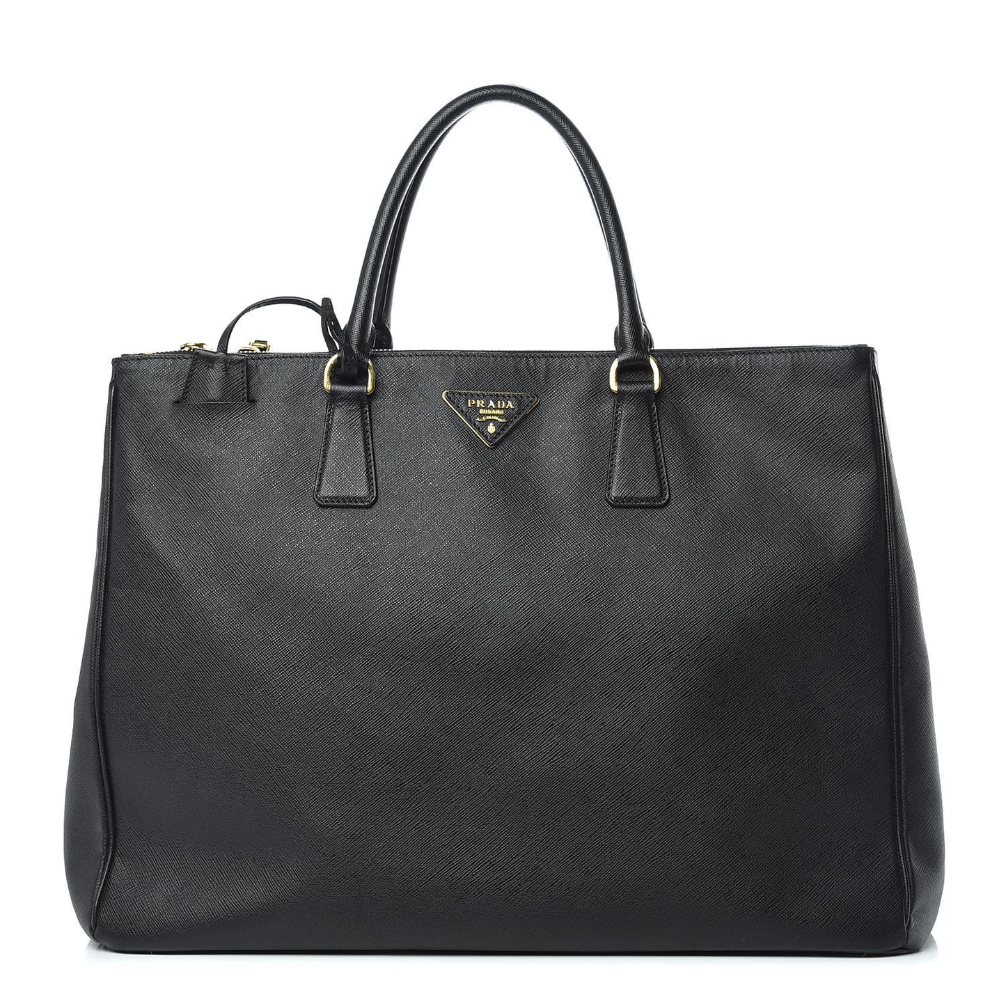 Saffiano Lux Extra Large Galleria Double Zip Tote Black