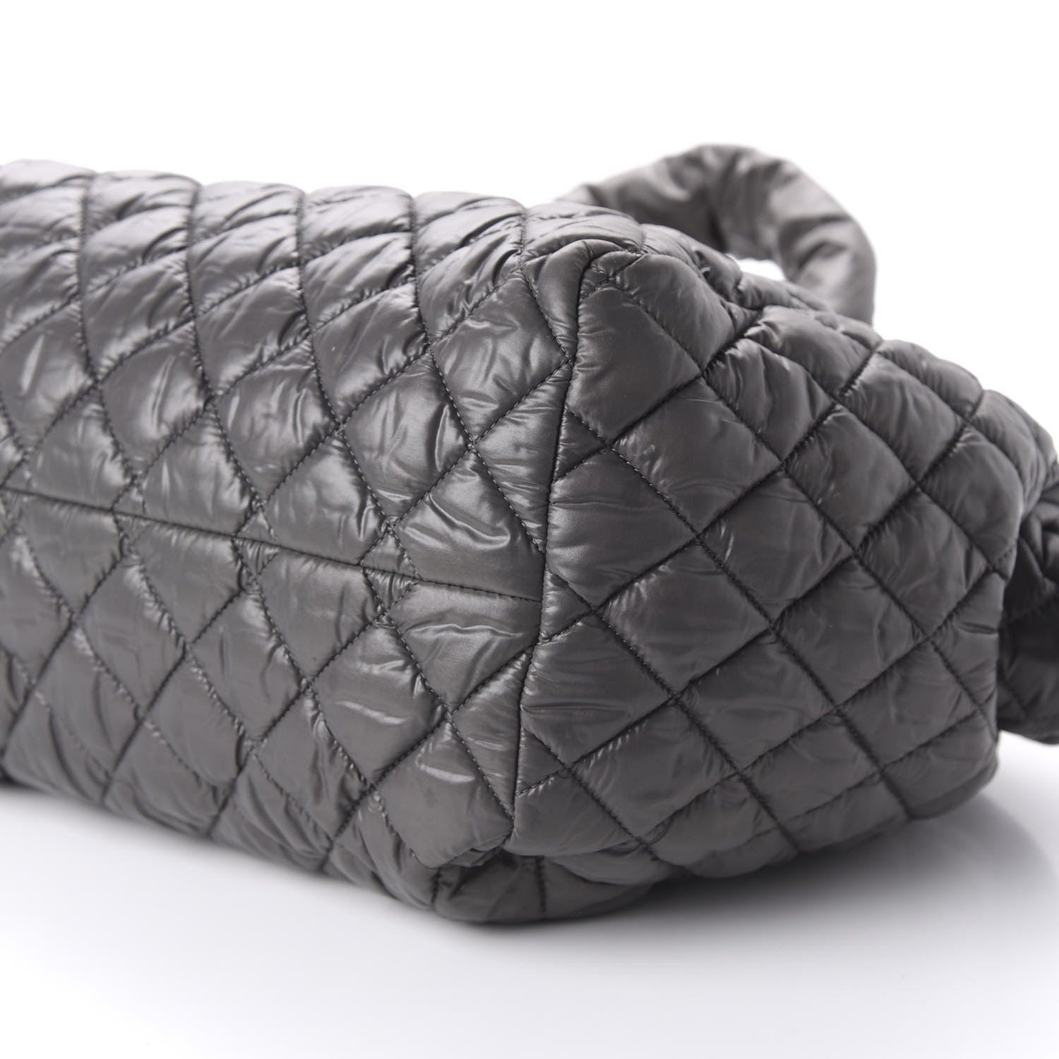 Chanel Nylon Quilted Coco Cocoon Bowler Grey 7 of 11