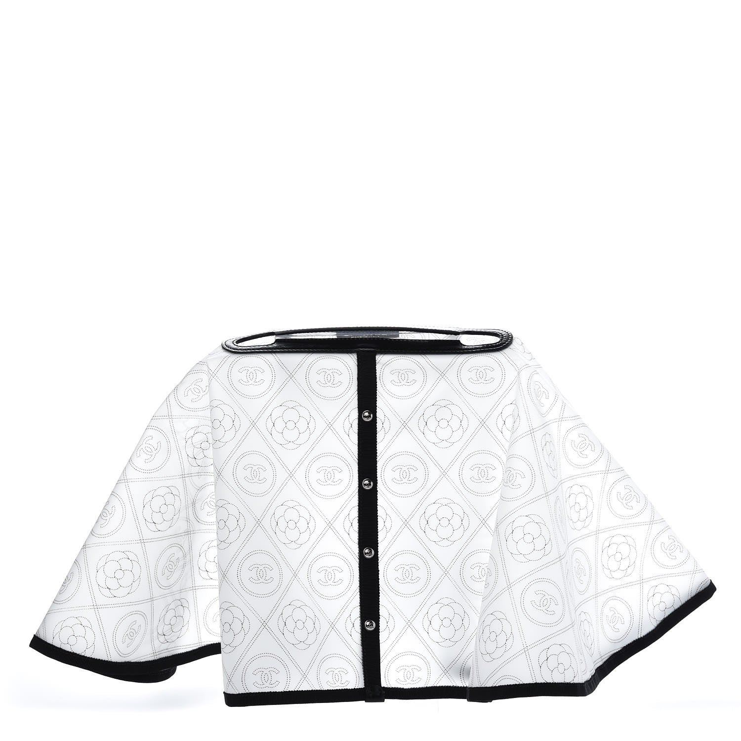 Chanel PVC Calfskin Coco Bag Raincoat White Black 1 of 8