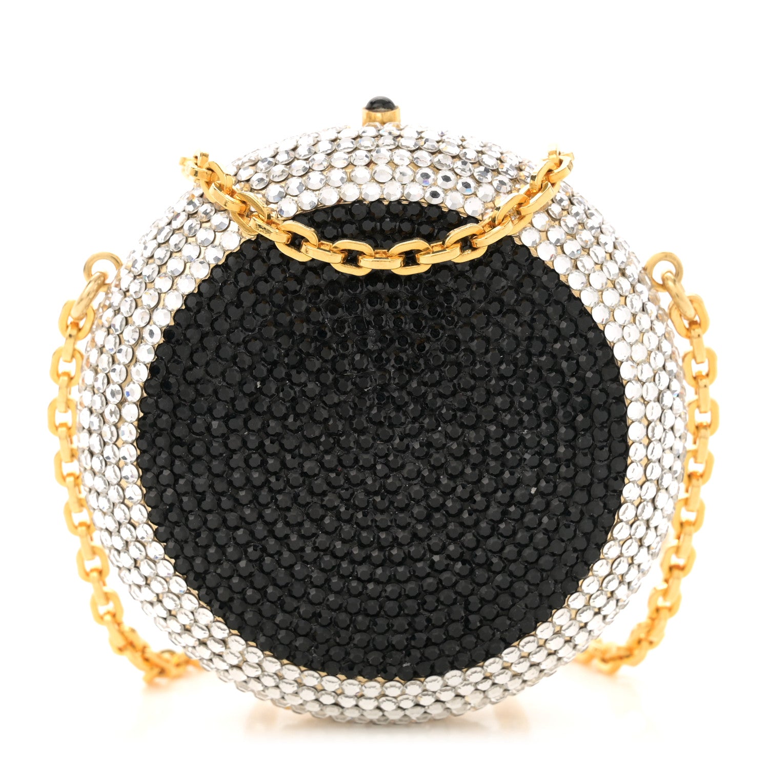 Judith Leiber Swarovski Crystal Clutch Silver Black 1 of 13