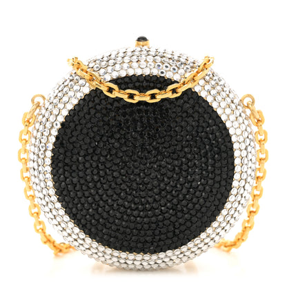 Judith Leiber Swarovski Crystal Clutch Silver Black 1 of 13