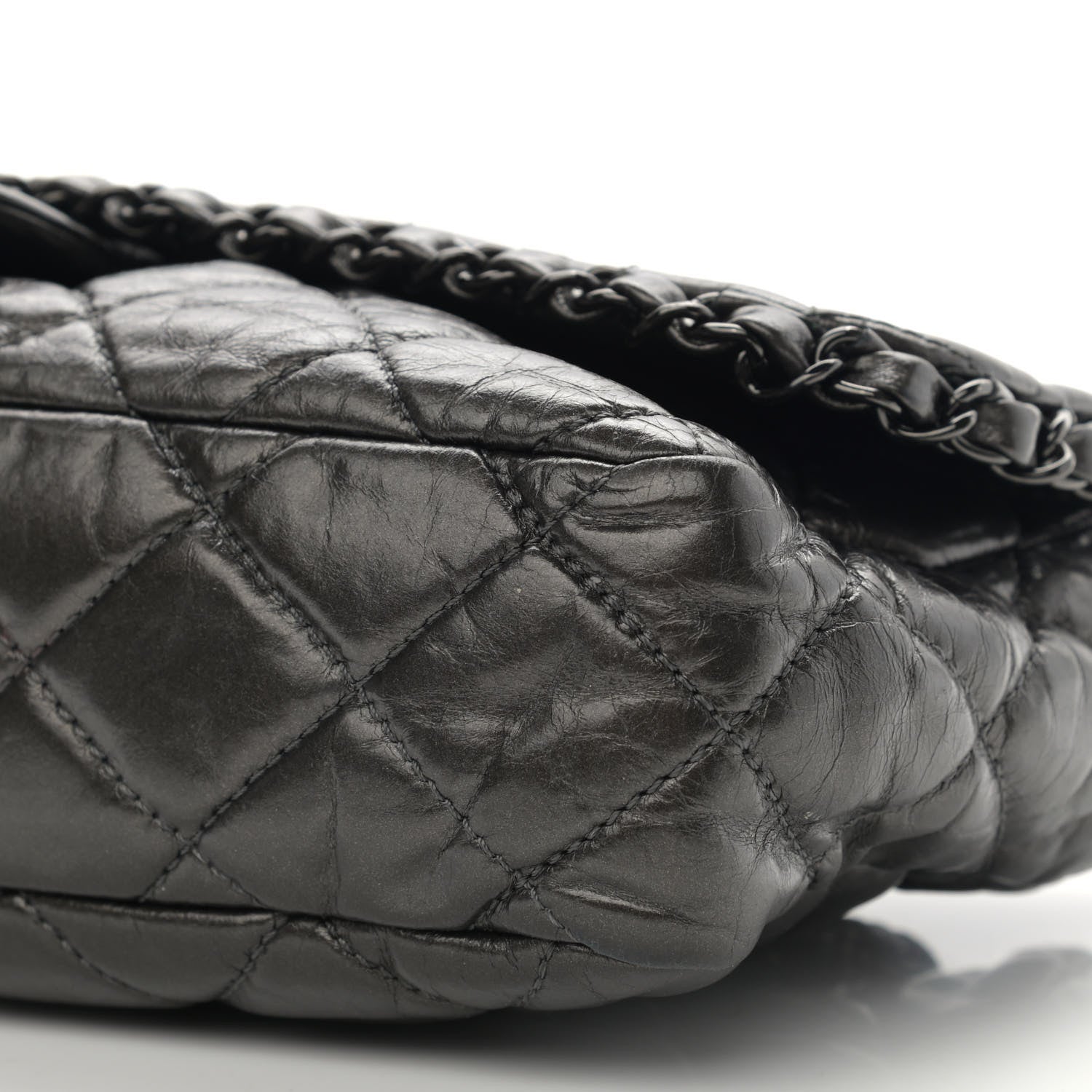 Chanel Metallic Calfskin Quilted Medium Chain Me Flap Grey 10 of 11