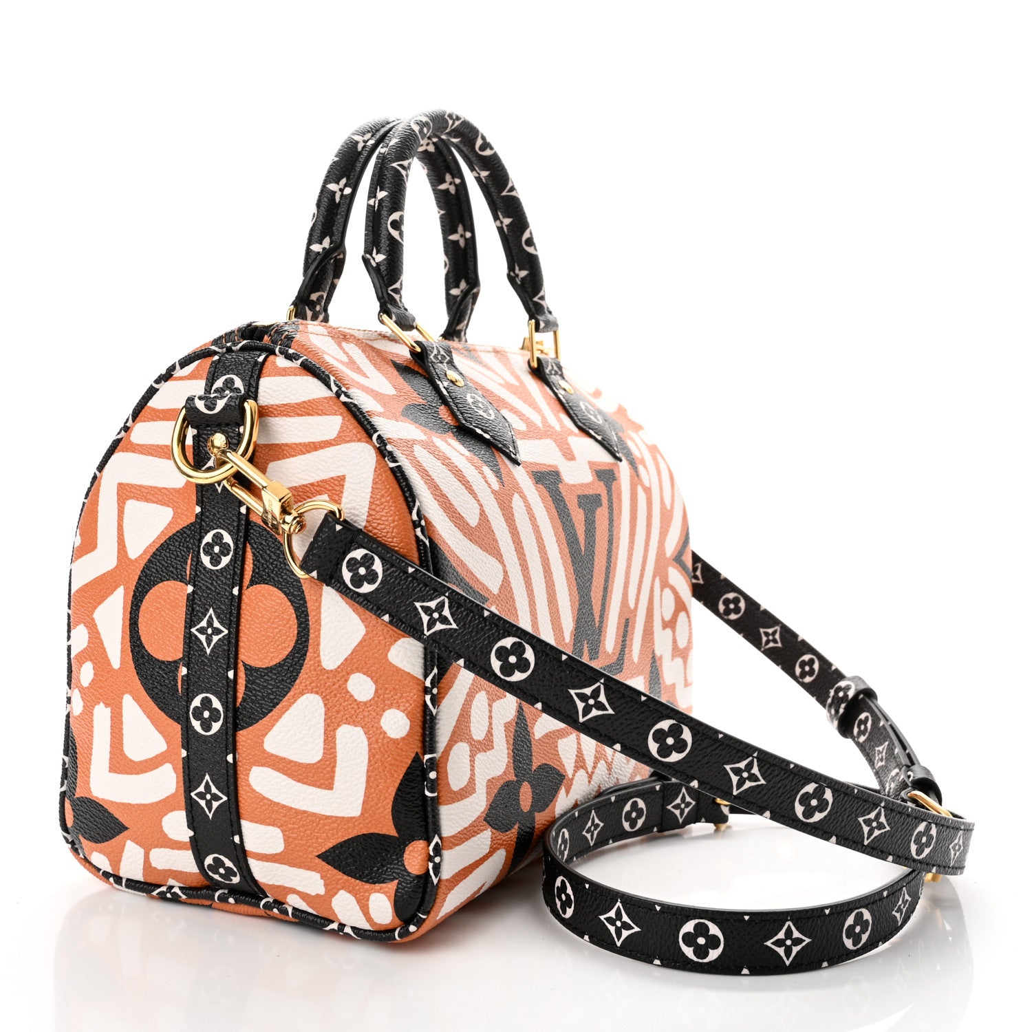 Louis Vuitton Monogram Giant Crafty Speedy Bandouliere 25 Creme Caramel 3 of 9