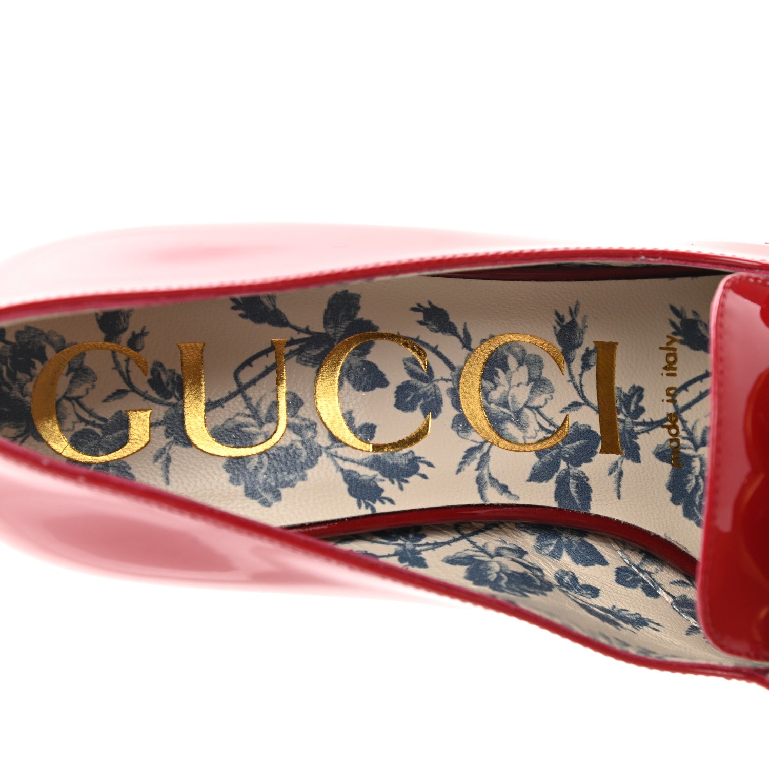 Gucci Vernice GG Victoire 55mm Loafer Pumps 35.5 Hibiscus Red 6 of 11