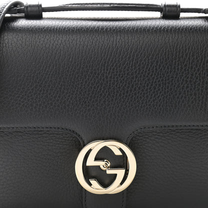 Gucci Dollar Calfskin Interlocking G Top Handle Shoulder Bag Black 8 of 10