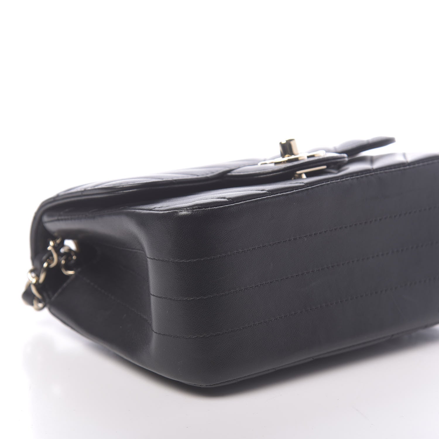 Chanel Lambskin Chevron Quilted Mini Square Flap Black 8 of 10