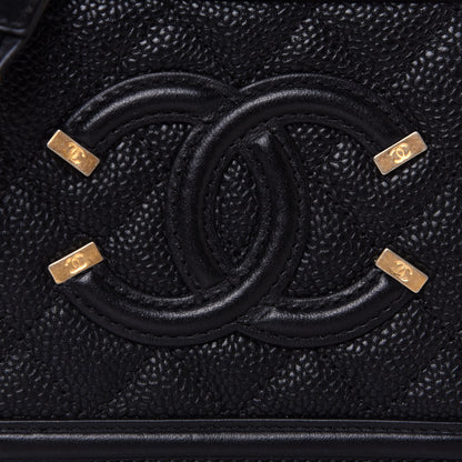 Chanel Caviar Quilted CC Filigree Vanity Clutch With Chain Black 7 of 13