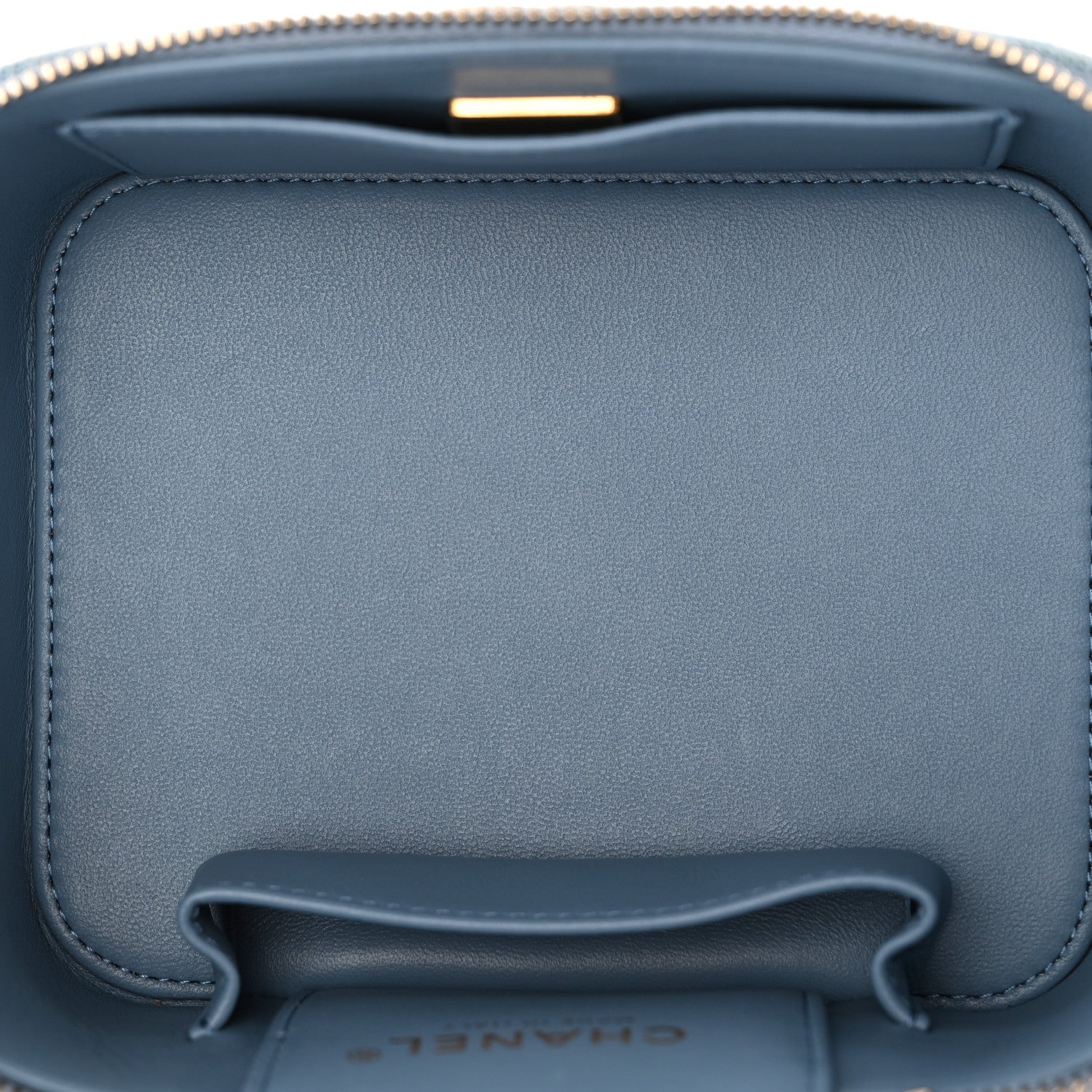 Chanel Denim Quilted Small CC Vanity Case Blue 5 of 10