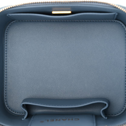 Chanel Denim Quilted Small CC Vanity Case Blue 5 of 10