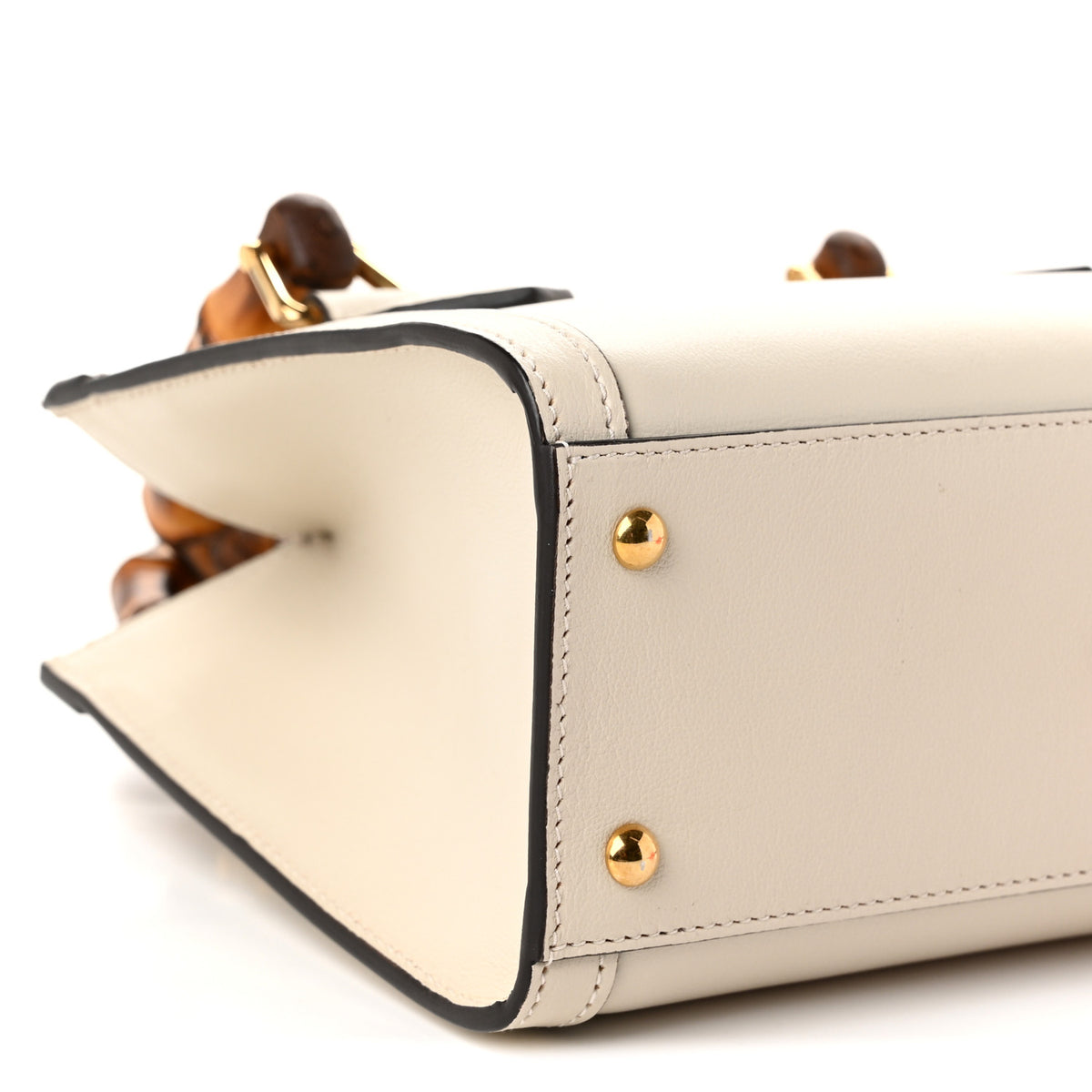 Wonka Grain Calfskin Mini Diana Tote Bag Mystic White Orange Fluo