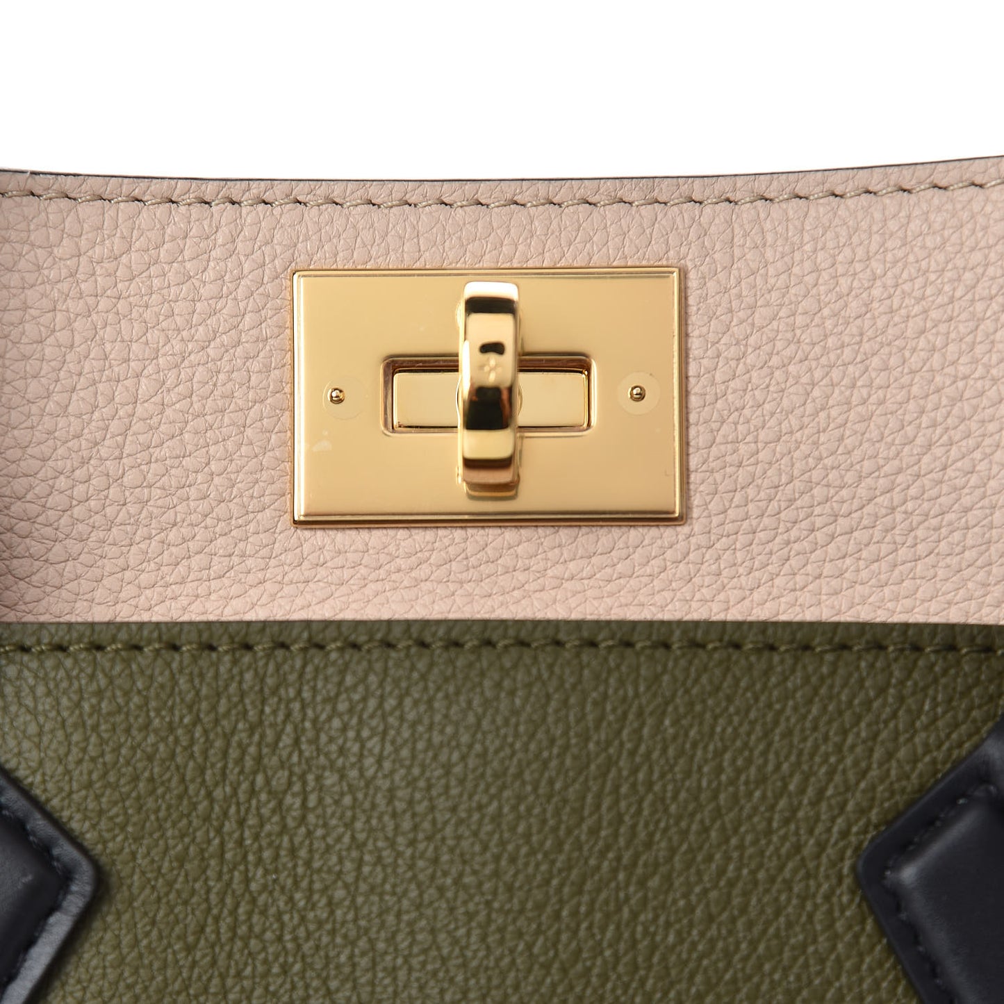 Calfskin Monogram On My Side MM Laurier Green Toffee Latte Beige