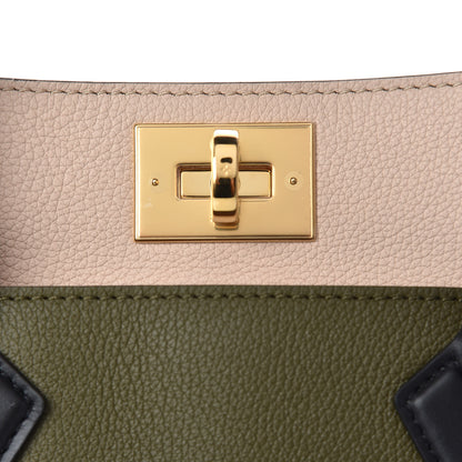 Louis Vuitton Calfskin Monogram On My Side MM Laurier Green Toffee Latte Beige 10 of 10