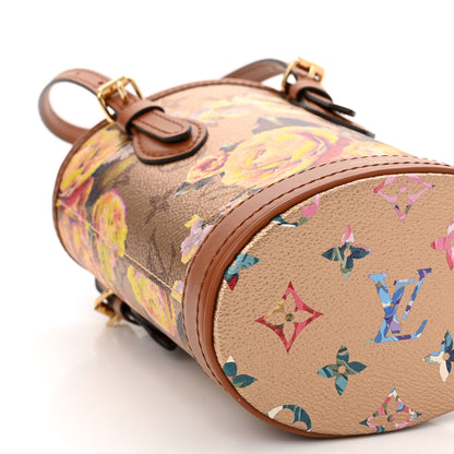 Louis Vuitton Metallic Monogram LV Garden Nano Bucket Bag Gold 7 of 9