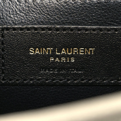 Saint Laurent Grain De Poudre Textured Mixed Matelasse Triquilt Medium Monogram Satchel Crema Soft 11 of 21