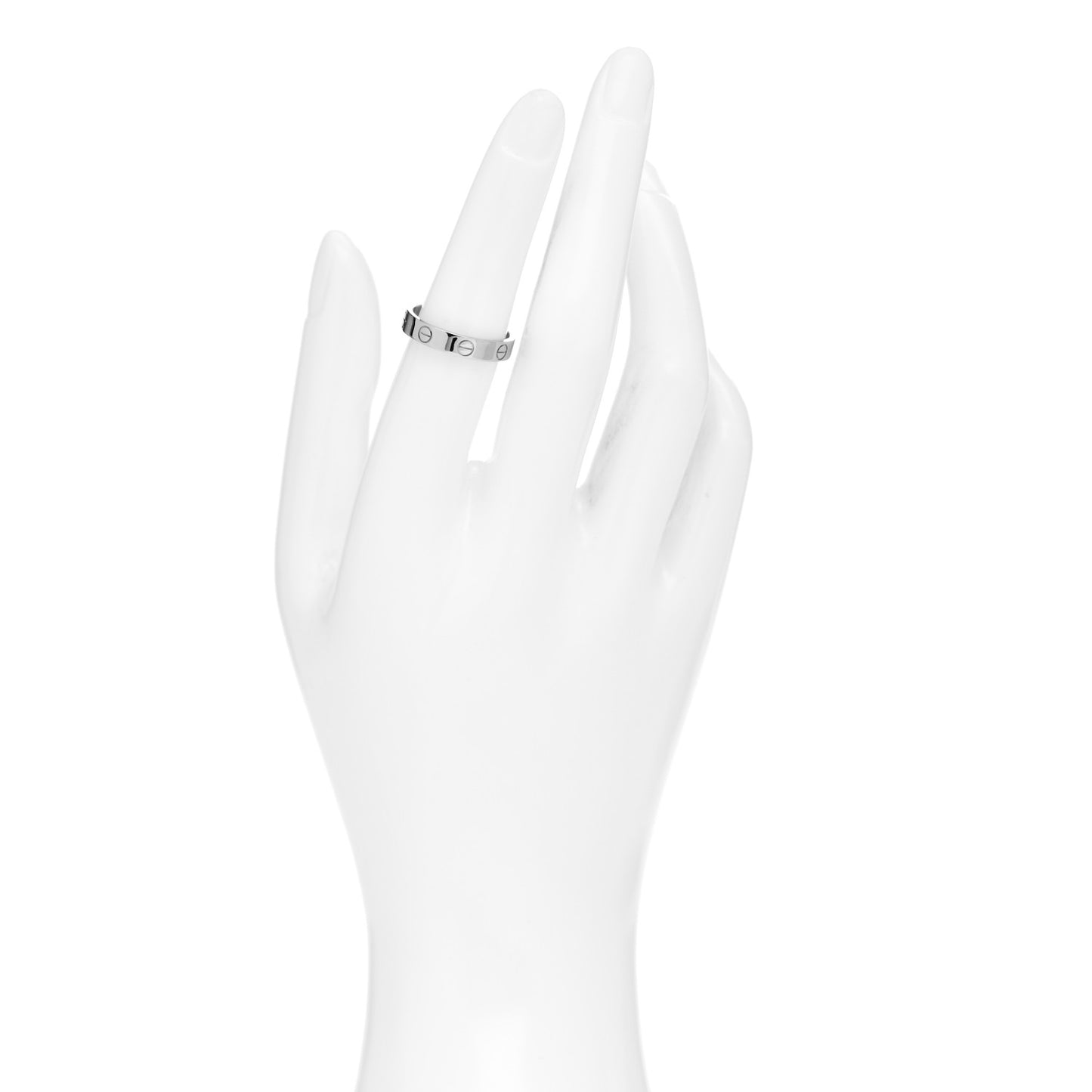18K White Gold 3.5mm LOVE Wedding Band Ring 53 6.25