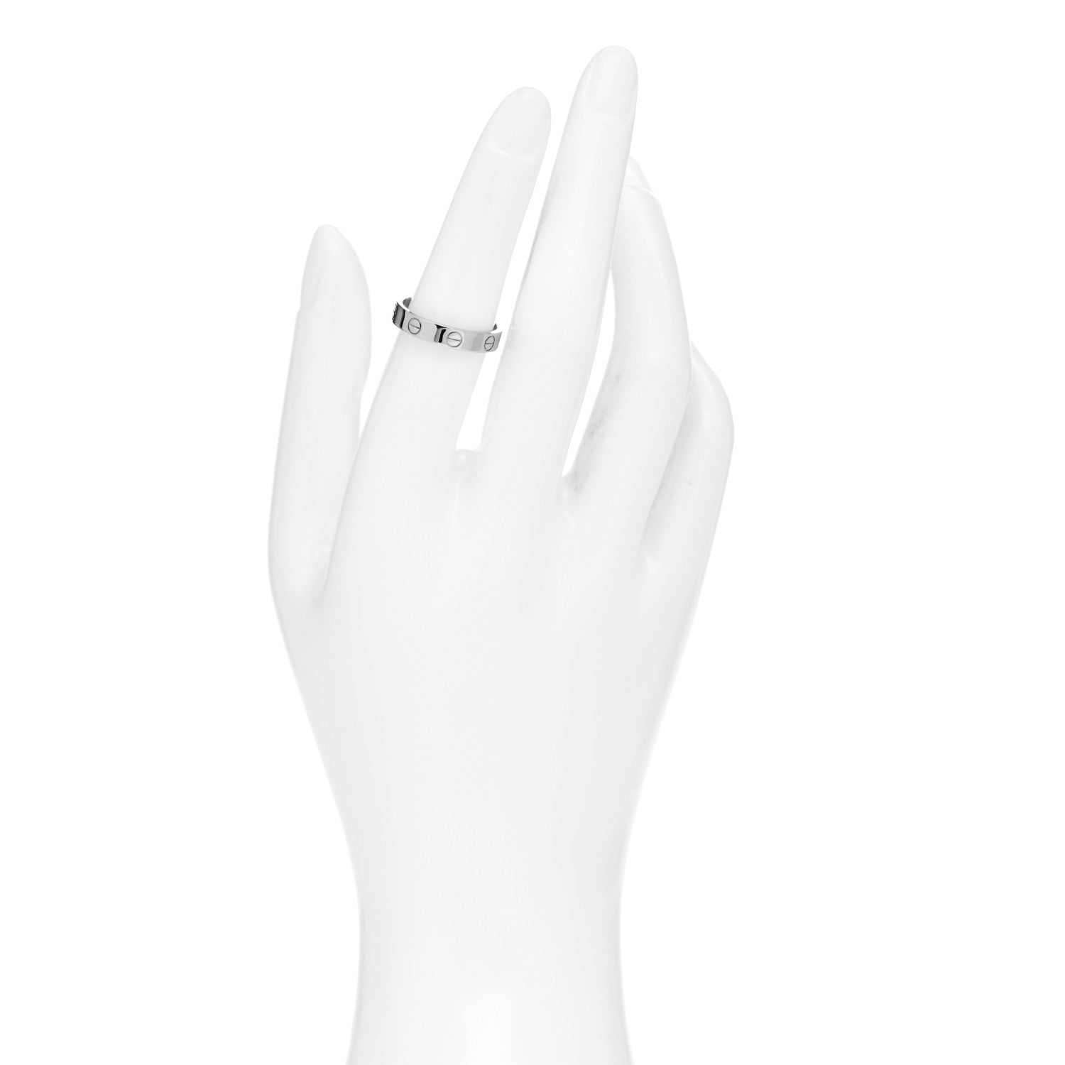 Cartier 18K White Gold 3.5mm LOVE Wedding Band Ring 53 6.25 2 of 5
