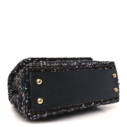 Chanel Tweed Sequin Mini Coco Handle Flap Black 4 of 10