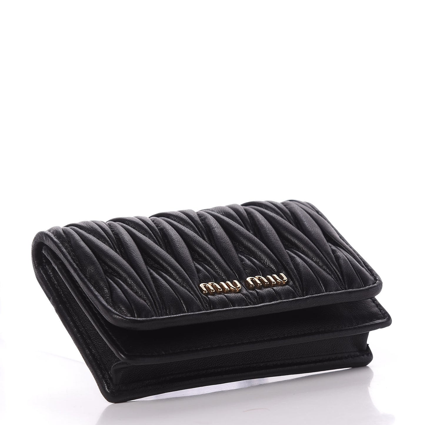 Nappa Matelasse Flap Wallet Black