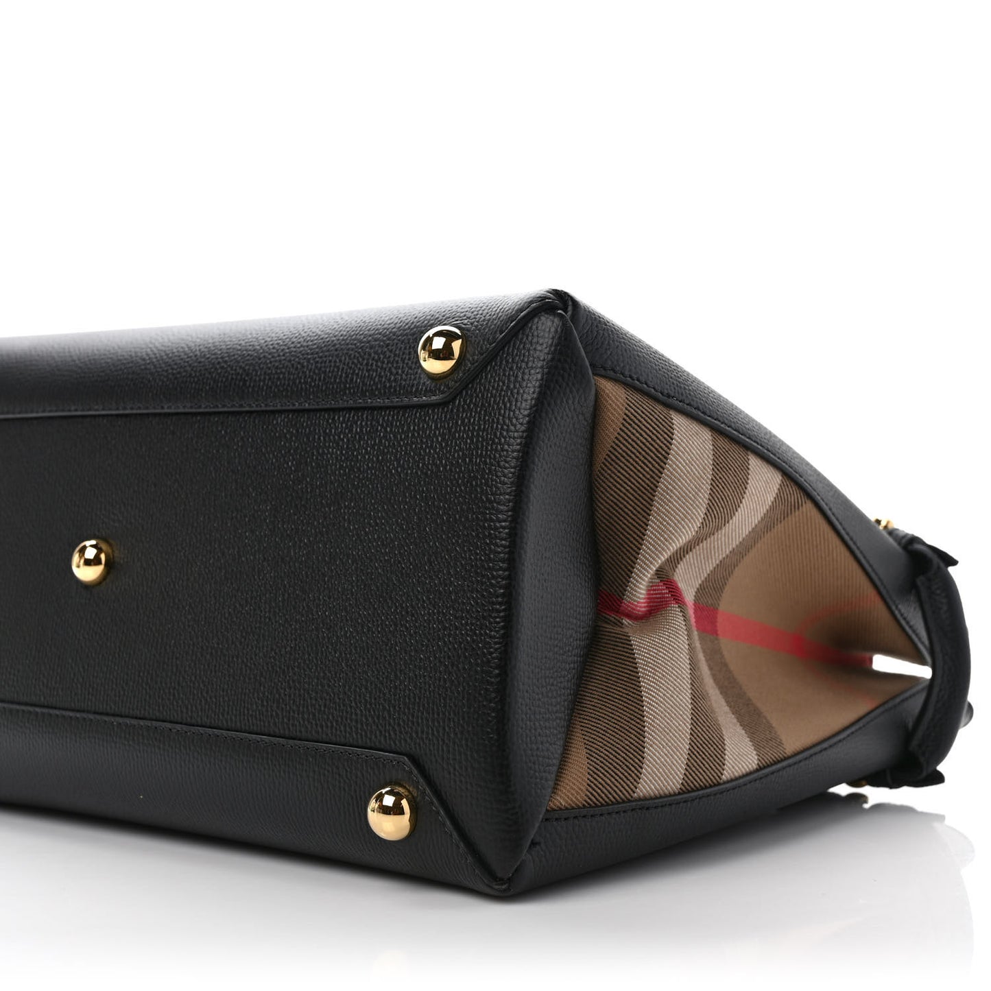 Derby Calfskin House Check Medium Banner Tote Black