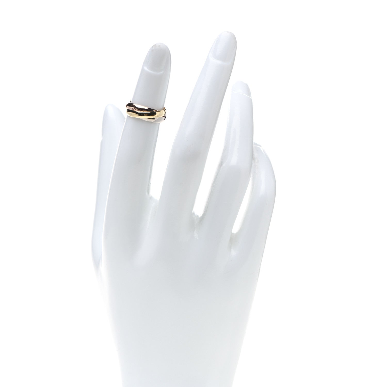 Cartier 18K Pink Yellow White Gold Classic Trinity Ring 44 3 2 of 6