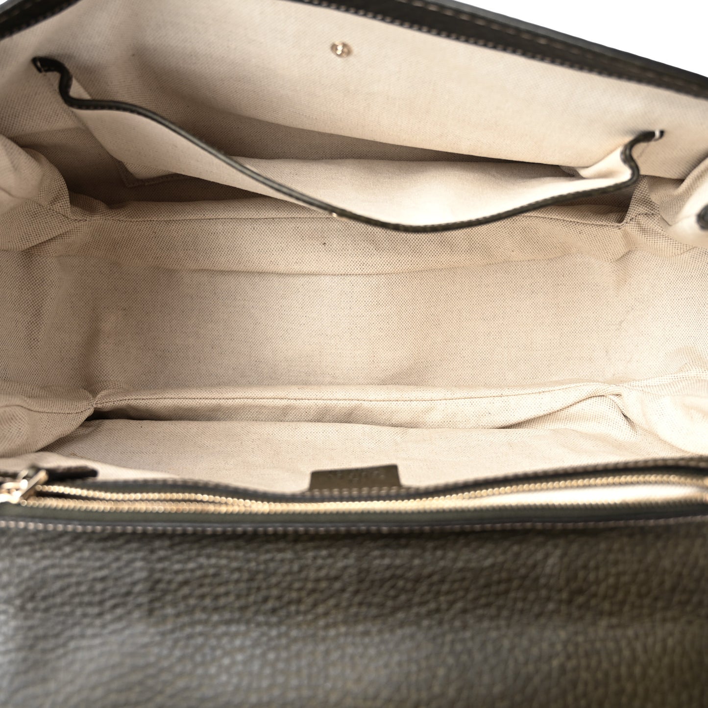 Calfskin Large New Bamboo Top Handle Bag Olive Green
