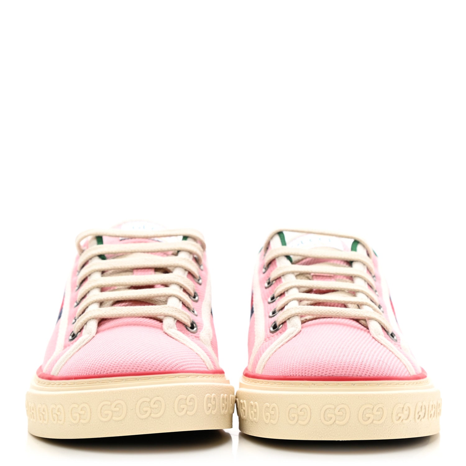 Gucci Canvas Web Womens 1977 Tennis Sneakers 38.5 Wild Rose Mystic White 2 of 8