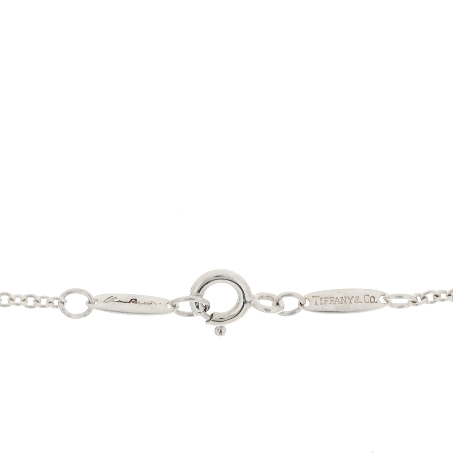 Sterling Silver 27mm Elsa Peretti Open Heart Pendant Necklace