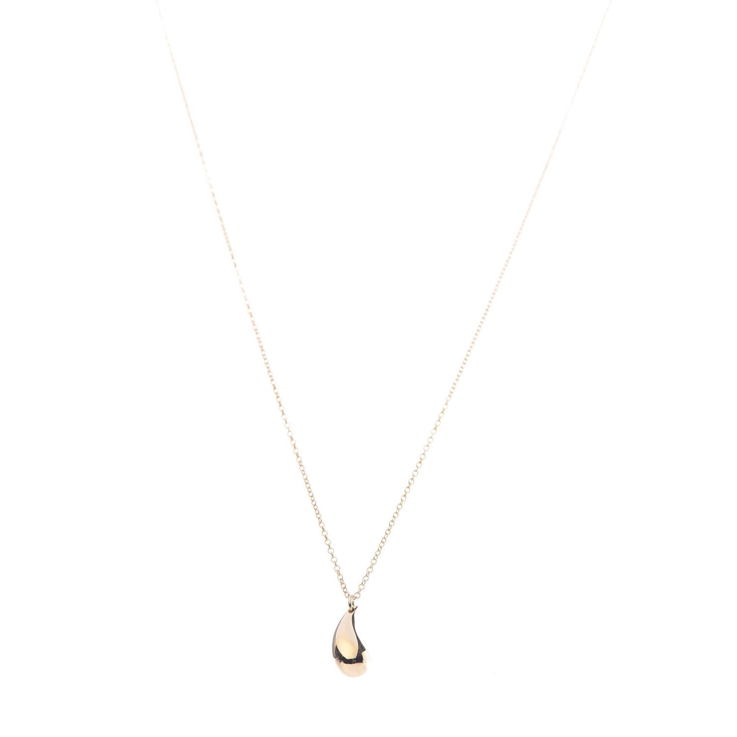 18K Yellow Gold 12mm Elsa Peretti Teardrop Pendant Necklace