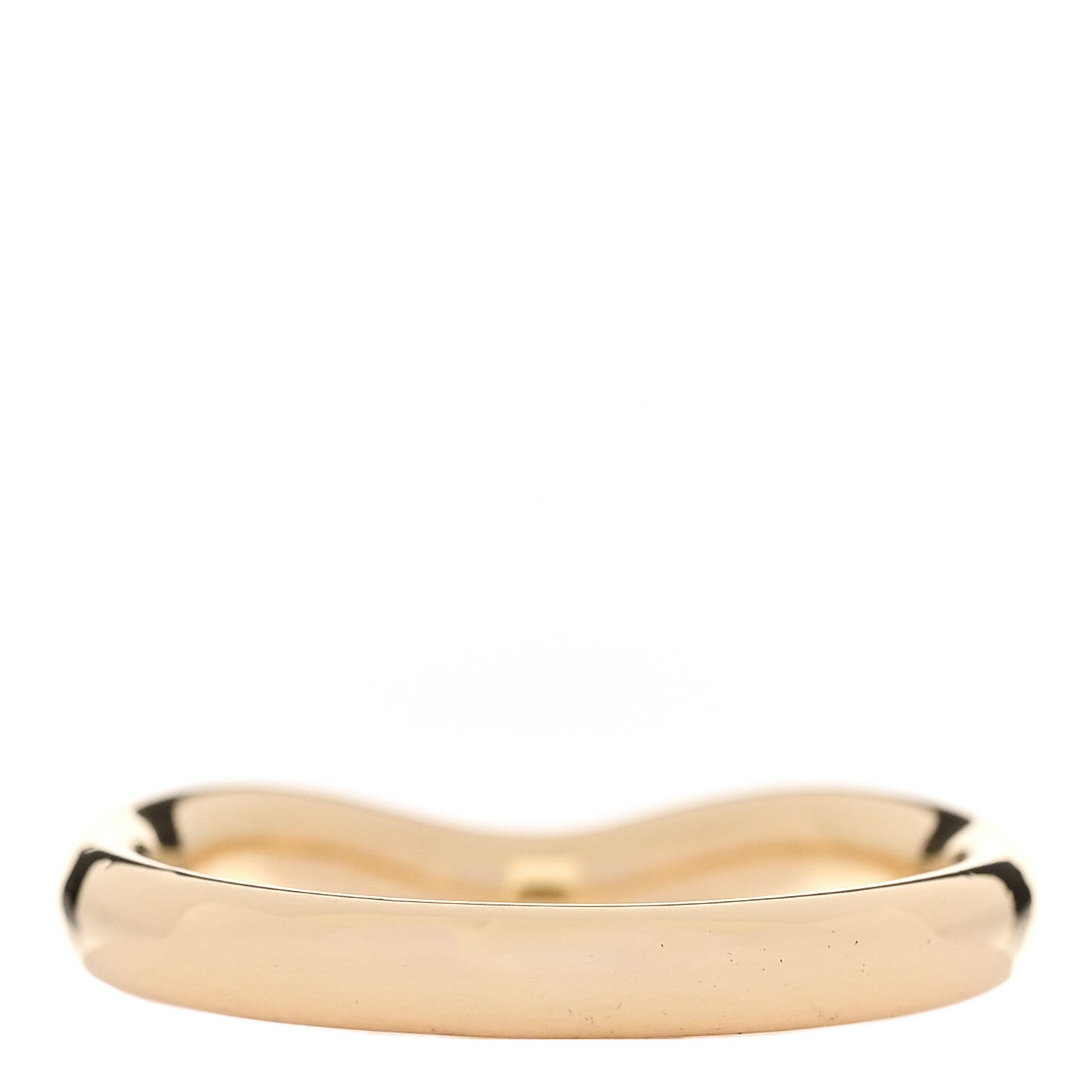 Tiffany 18K Yellow Gold Diamond .08ctw Elsa Peretti Curved Wedding Band Ring 56 7.5 3 of 5