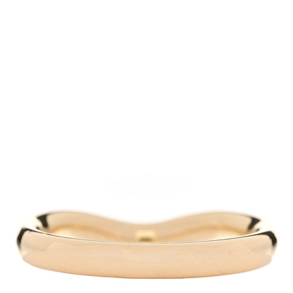 Tiffany 18K Yellow Gold Diamond .08ctw Elsa Peretti Curved Wedding Band Ring 56 7.5 3 of 5